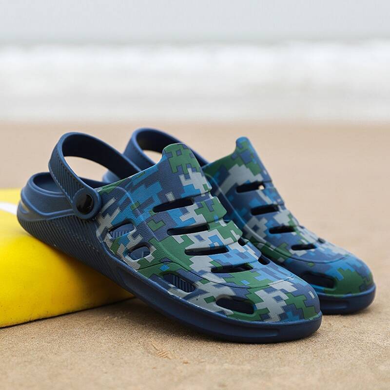 

Guys Camo Print Slingback Sandals, Blue