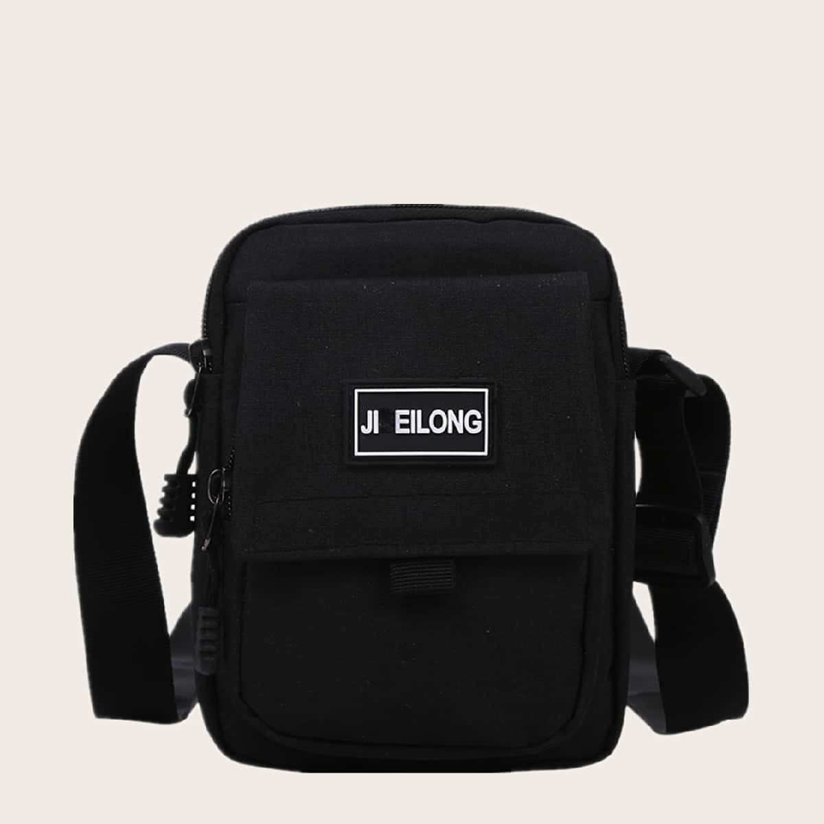 

Guys Letter Graphic Crossbody Bag, Black