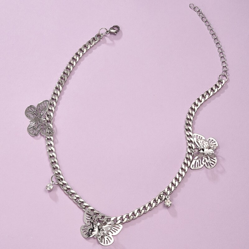 

Butterfly Chain Necklace, Silver