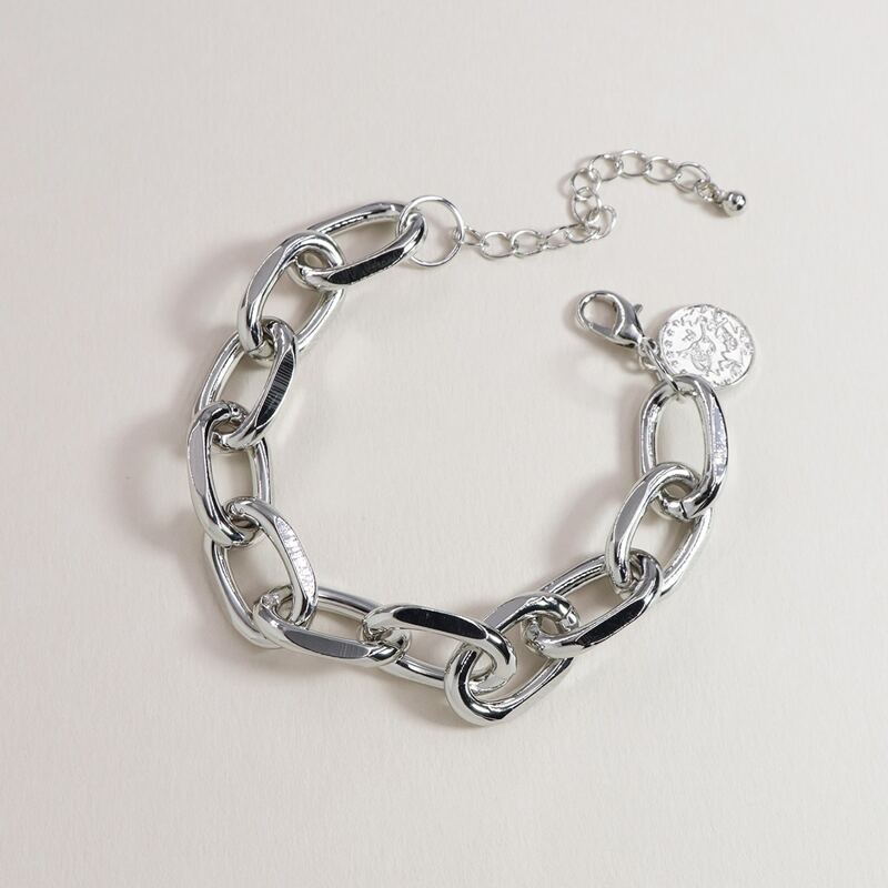 

Coin Charm Bracelet, Silver