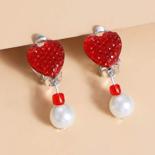 

Toddler Girls Heart Design Ear Cuff, Red