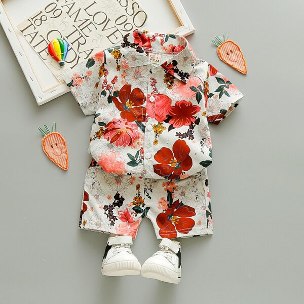 

Toddler Boys Floral Print Button Up Shirt & Shorts, Multicolor