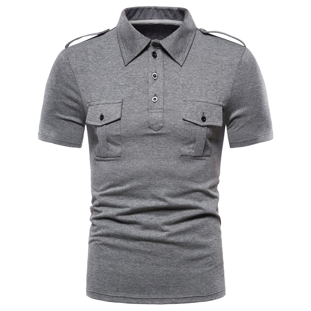 

Guys Flap Pocket Polo Shirt, Grey
