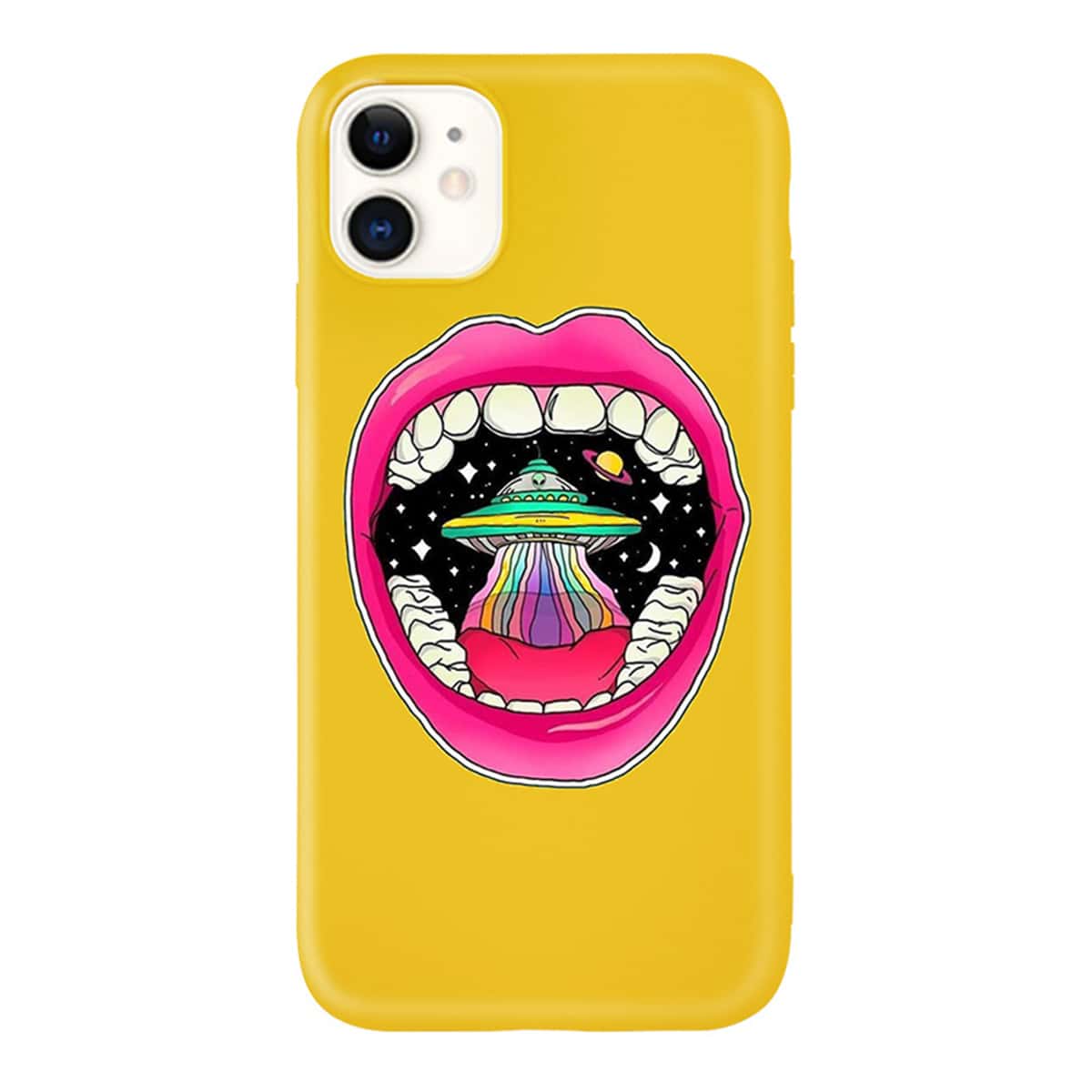 

Cartoon Lip Print iPhone Case, Yellow
