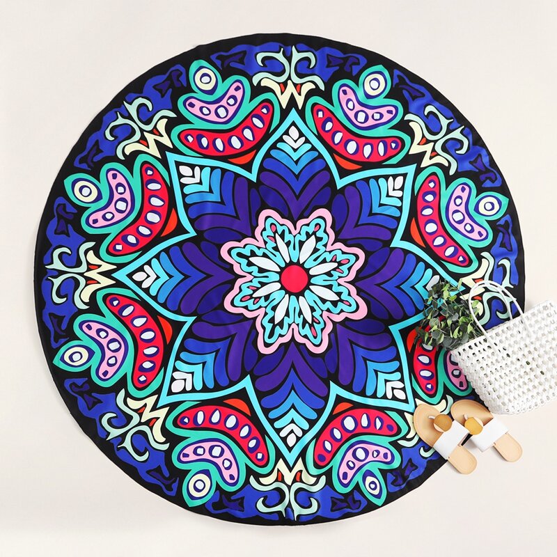 

Tribal Print Round Beach Blanket, Multicolor