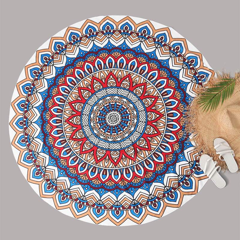 

Mandala Print Beach Blanket, Multicolor
