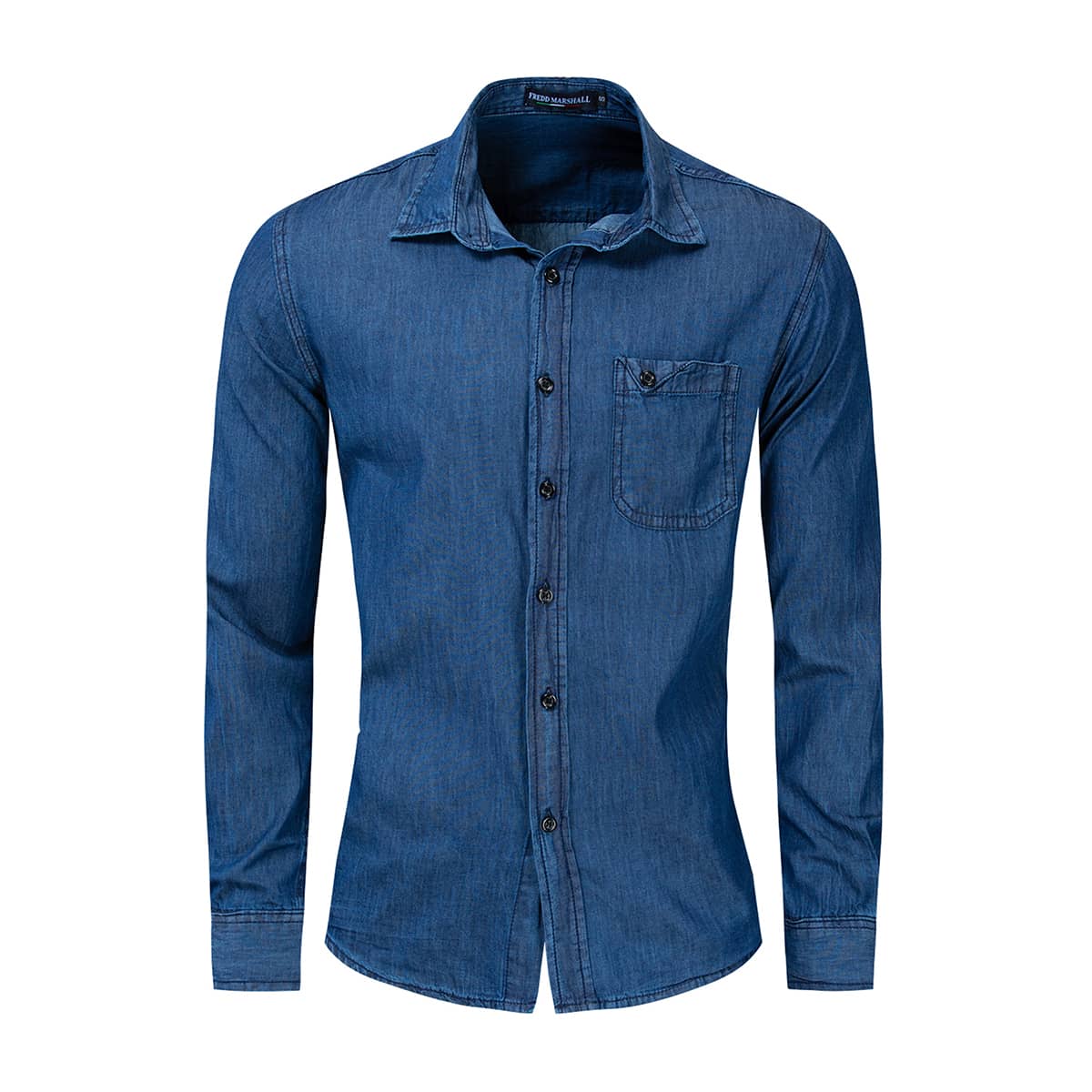 

Guys Pocket Front Denim Shirt, Dark wash