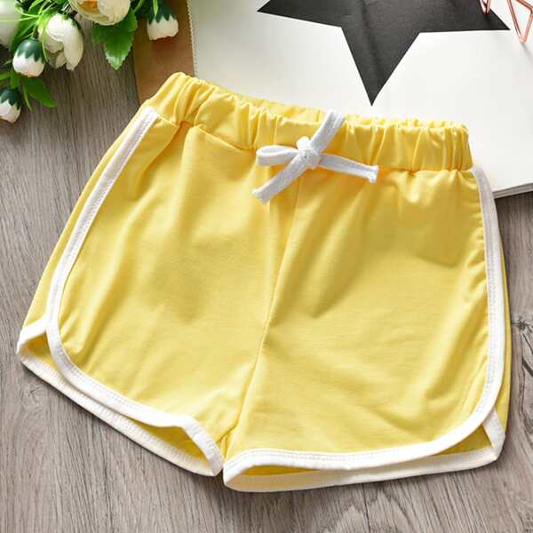 

Toddler Girls Contrast Binding Track Shorts, Yellow