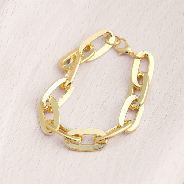 

Chunky Chain Link Lobster Clasp Bracelet, Gold