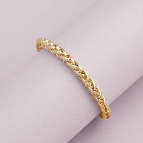 

Round Chain Link Lobster Clasp Bracelet, Gold