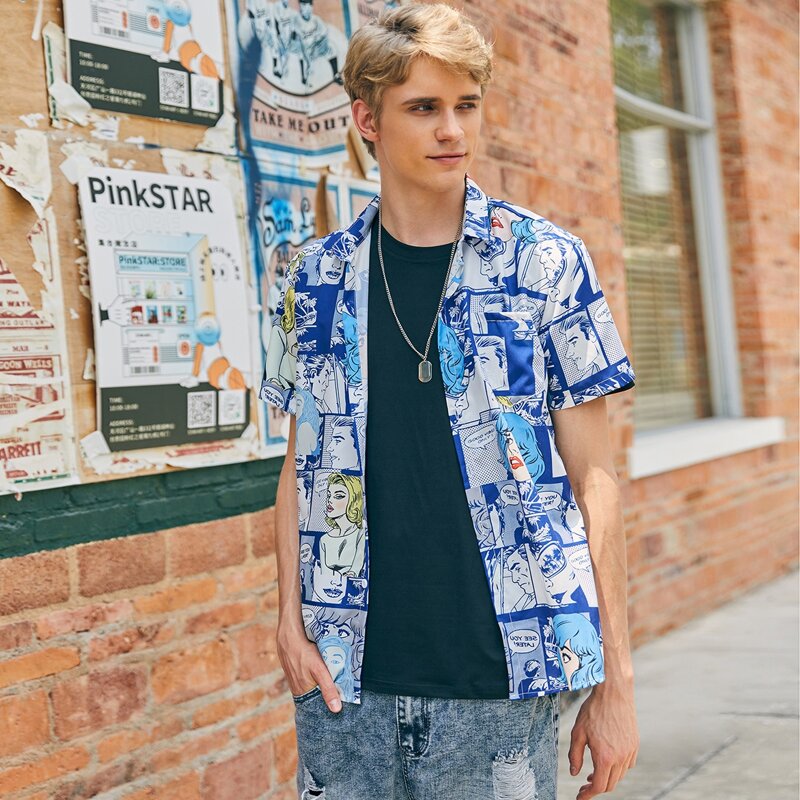 

Guys Pop Art Print Shirt, Multicolor
