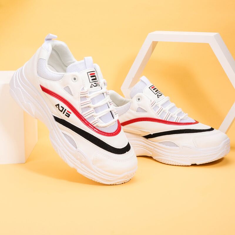 

Guys Lace-up Front Chunky Sneakers, White