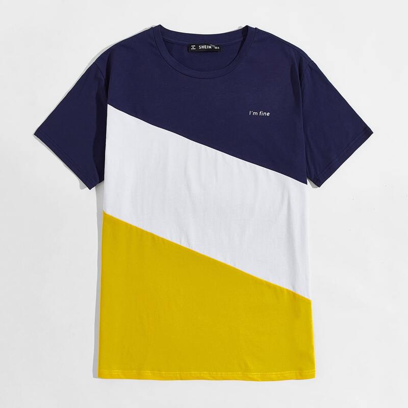 

Guys Slogan Graphic Colorblock Tee, Multicolor