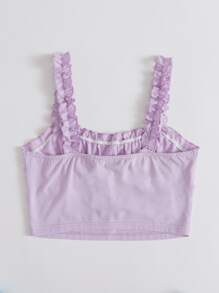 SHEIN MOD Top de pecho fruncido con cordón delantero ribete fruncido - Morado - Ver 2