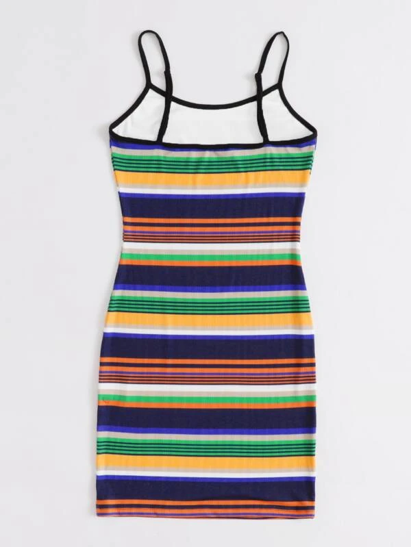 colorful striped bodycon dress