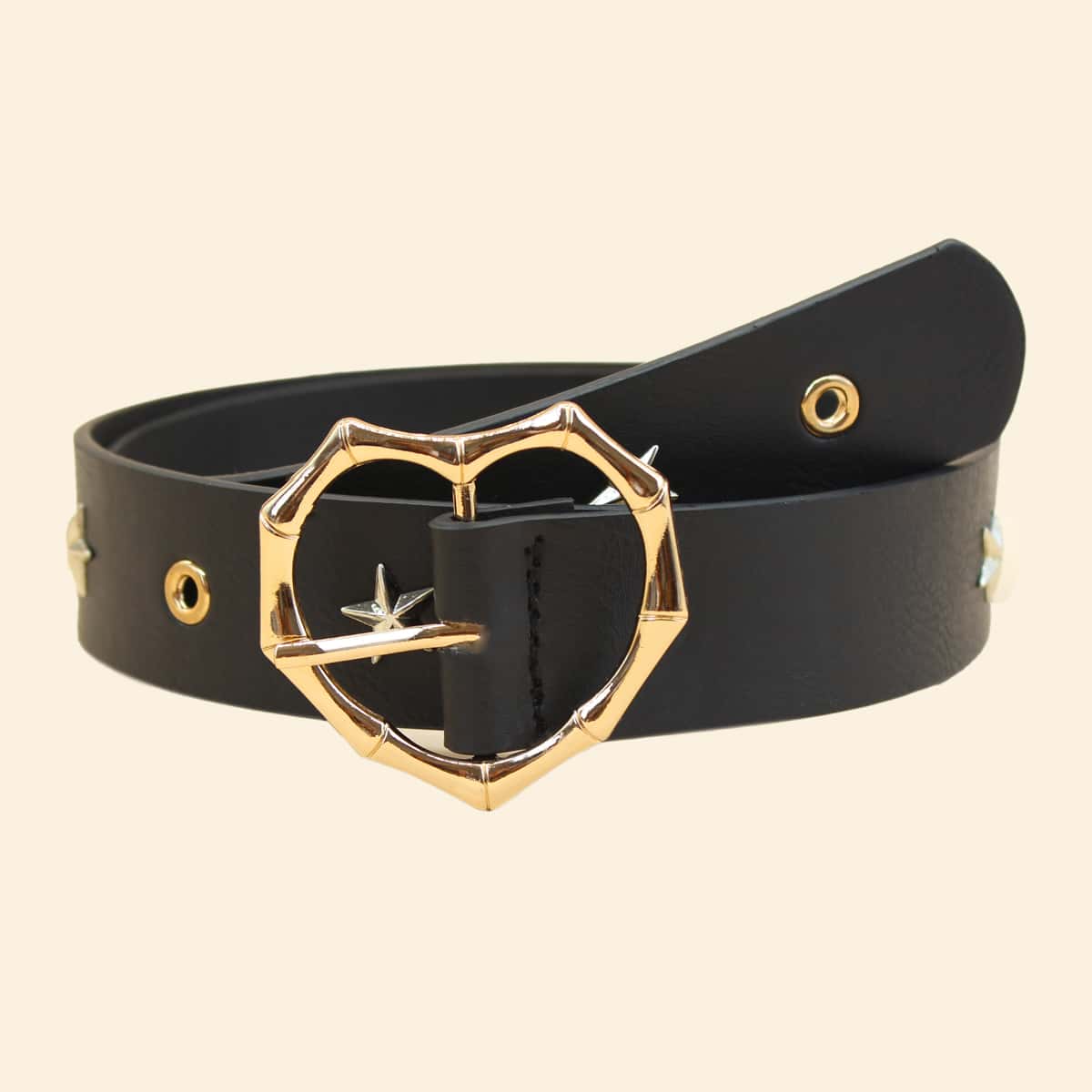 

Heart Buckle Belt, Black