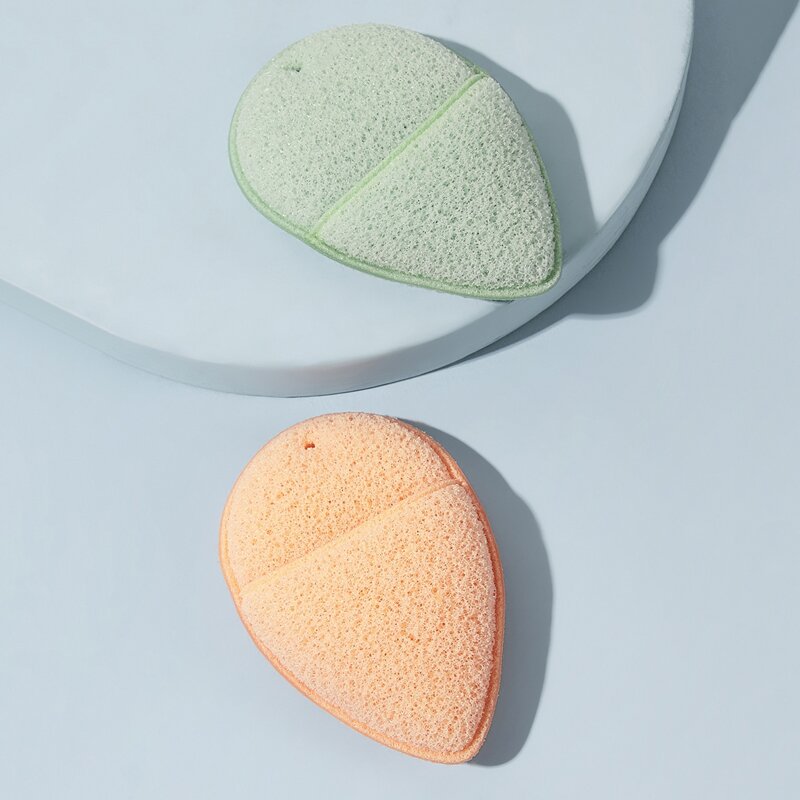 

2pcs Waterdrop Shaped Face Cleansing Puff, Orange