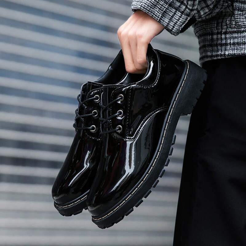 

Guys Lace-up Front Patent Dress Shoes, Black