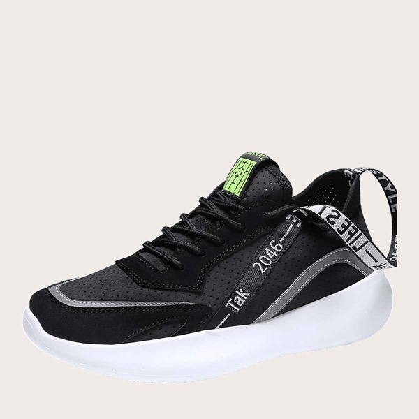

Men Lace-up Front Sneakers, Black