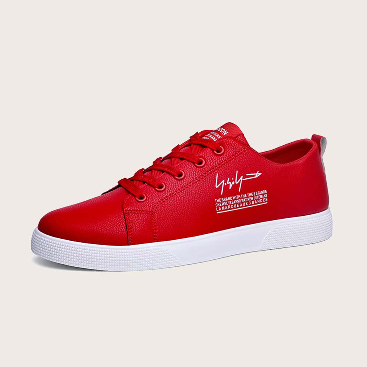 

Guys Lace-up Front Letter Graphic Sneakers, Red