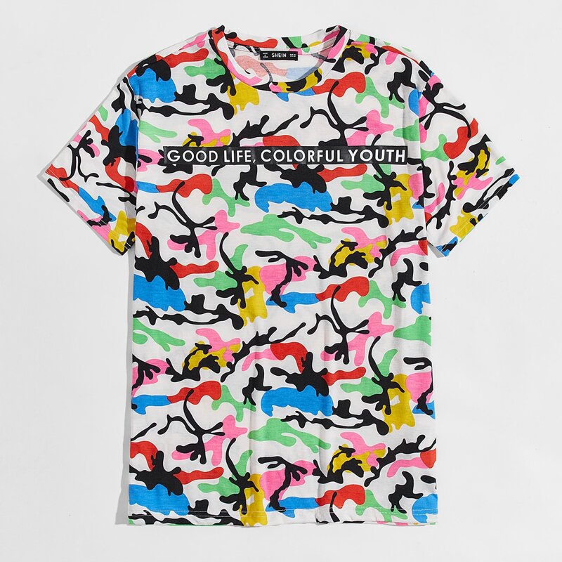 

Guys Slogan Graphic Camo Tee, Multicolor
