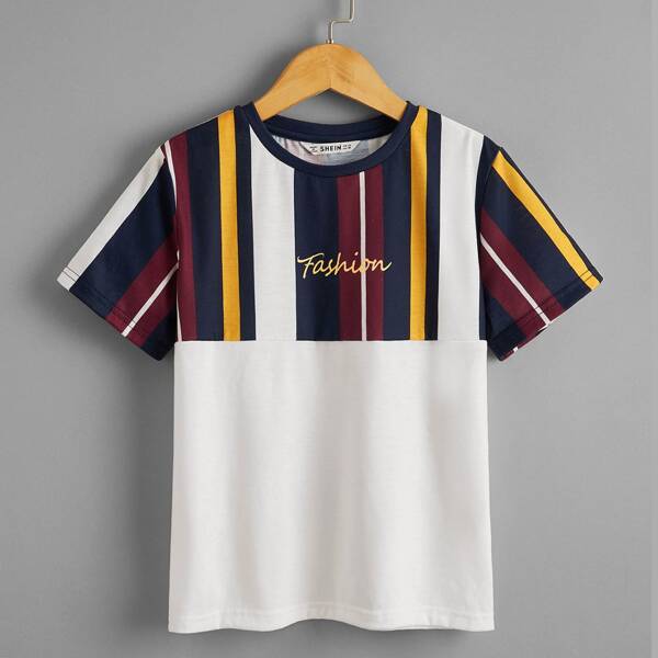 

Boys Letter Graphic Colorblock Tee, Multicolor