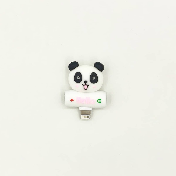 

1pc Cartoon Panda Shaped Audio Adapter, Black and white