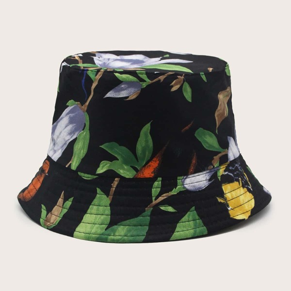 

Leaf Pattern Bucket Hat, Multicolor