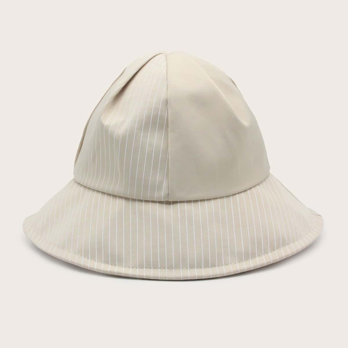 

Striped Bucket Hat, Beige