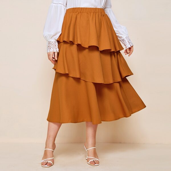 

Plus Layered Ruffle Skirt, Ginger