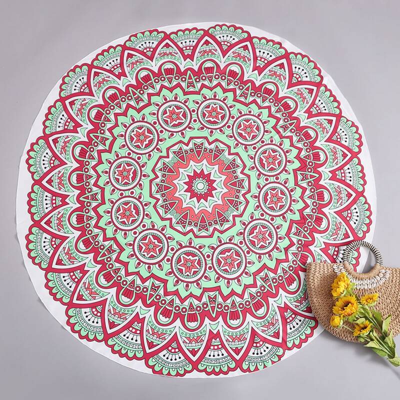 

Tribal Print Round Beach Blanket, Multicolor