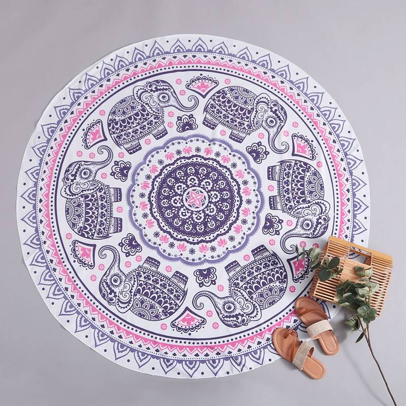 

Tribal Print Round Beach Blanket, Multicolor