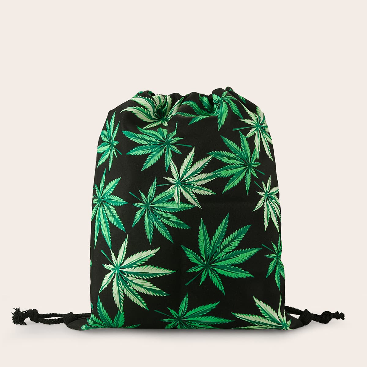 

Maple Leaf Pattern Backpack, Black