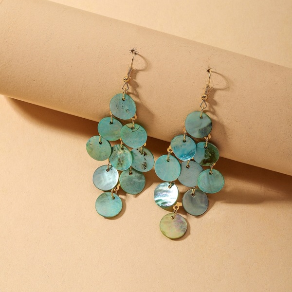 

Shell Decor Drop Earrings, Blue
