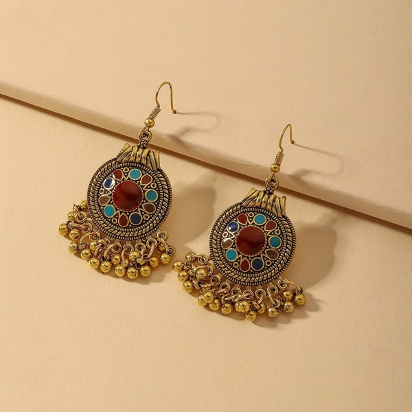 

Bohemian Tassel Detail Drop Earrings, Gold