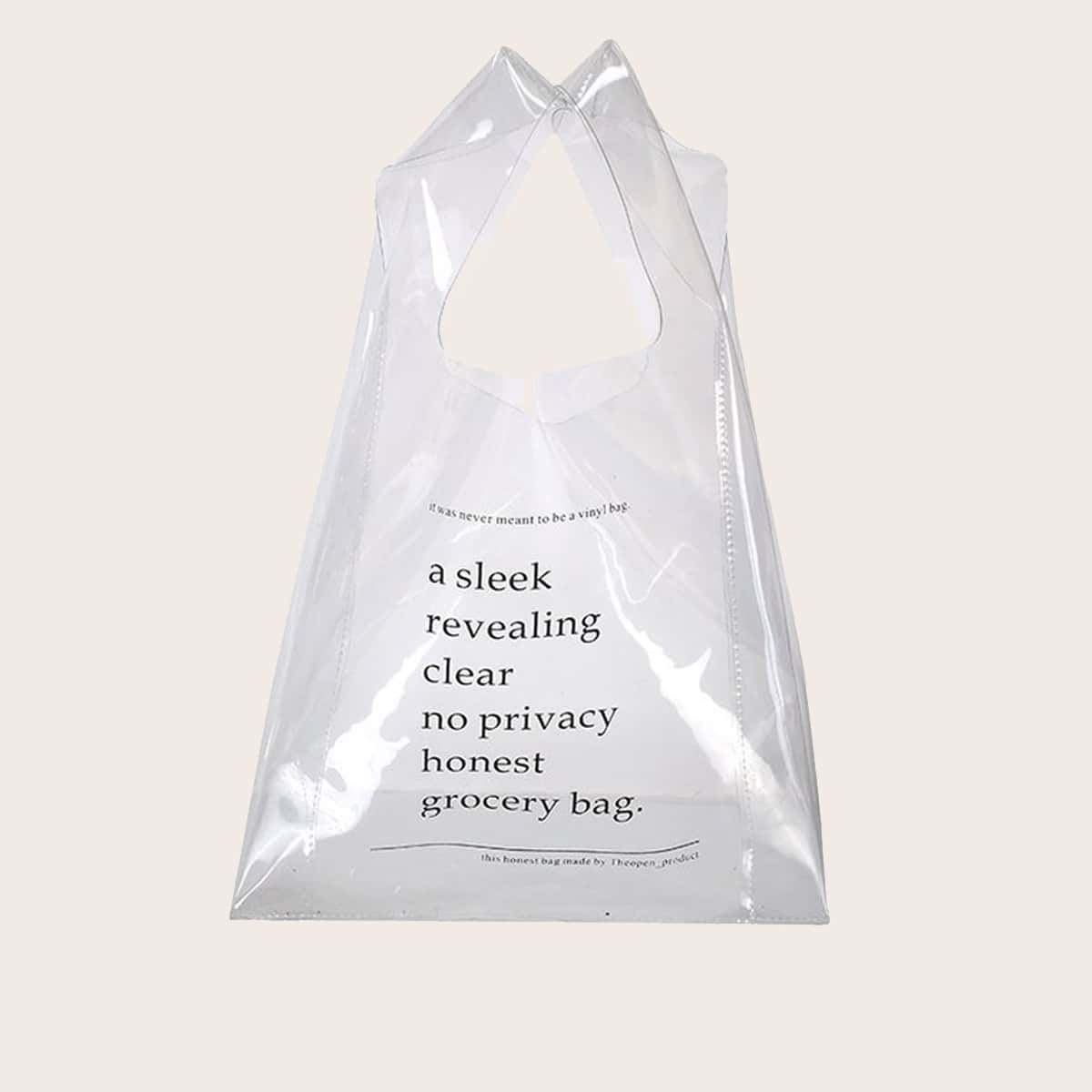 

Letter Graphic Clear Satchel Bag