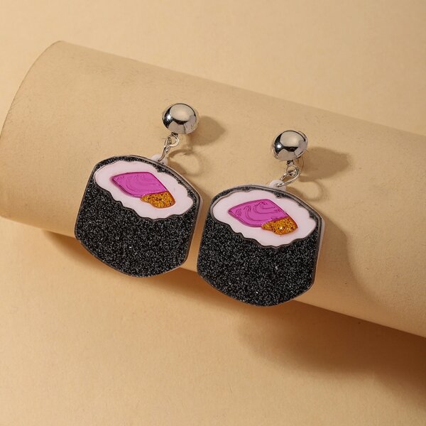 

Sushi Shaped Drop Earrings, Black