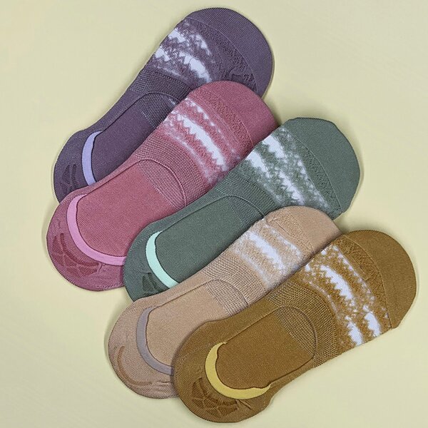 

5pairs Lace Invisible Socks, Multicolor