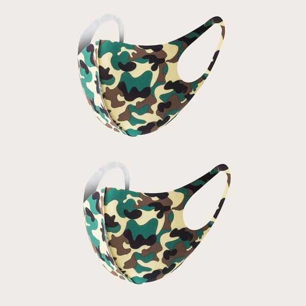 

Защитная маска с камуфляжным принтом 2шт, Многоцветный