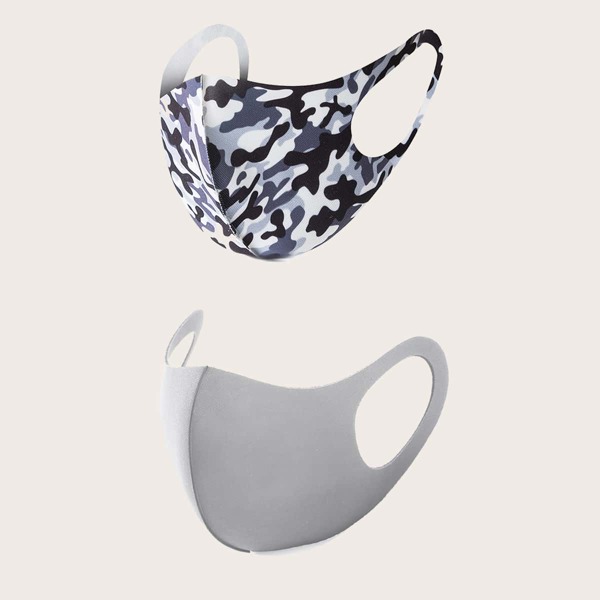 

Защитная маска с камуфляжным принтом 2шт, Многоцветный