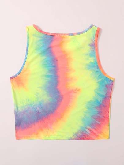 Key West Ruched Side Crop Top Tie Dye Apple