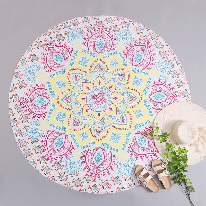 

Tribal Print Round Beach Blanket, Multicolor
