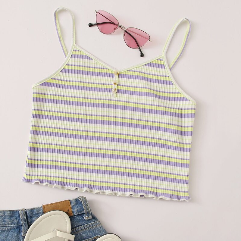 

Striped Button Cami, Multicolor