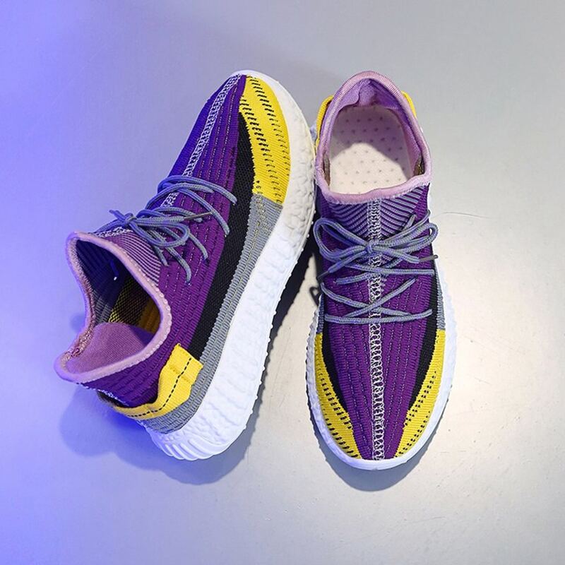 

Lace-up Knit Sneakers, Multicolor