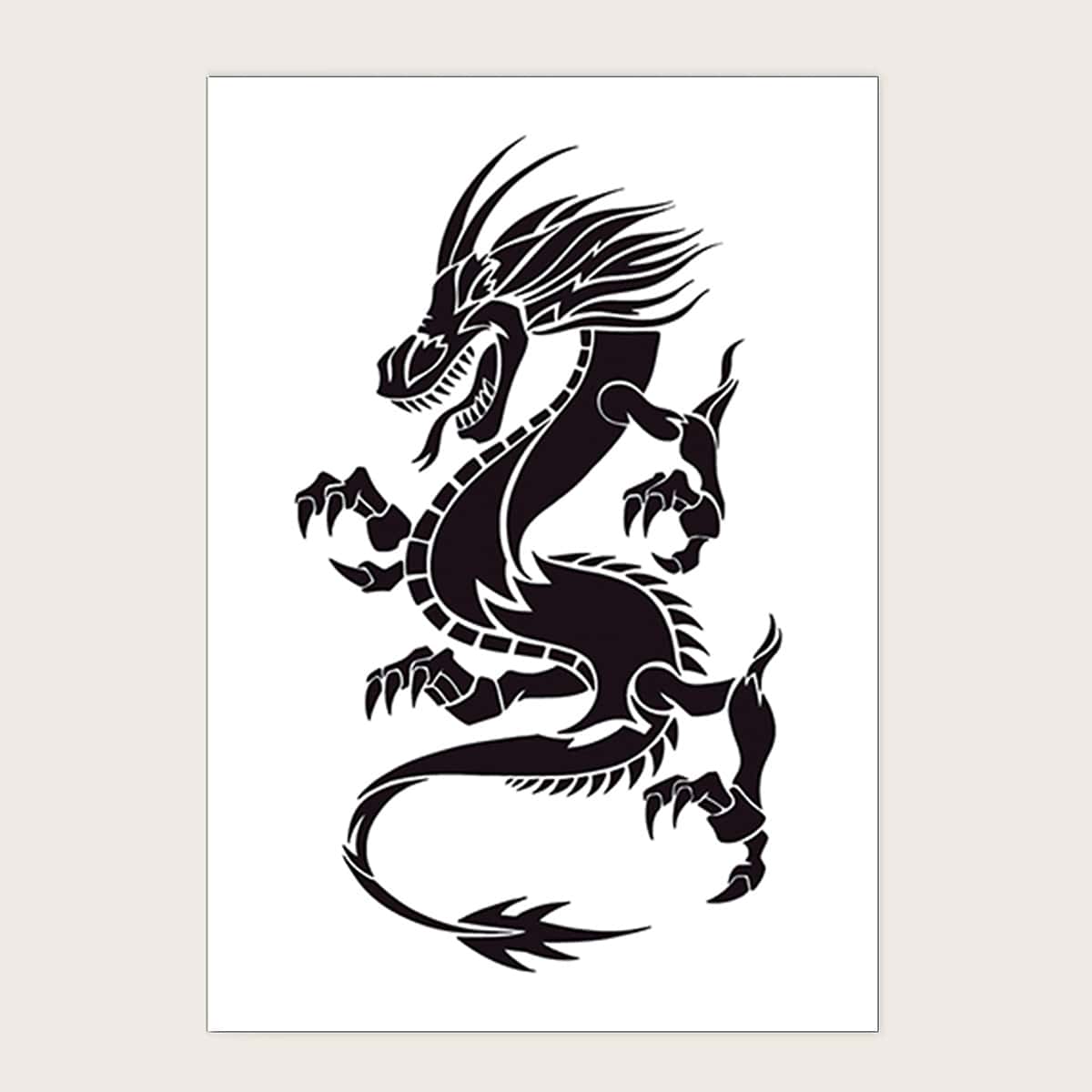 

Dragon Pattern Tattoo Sticker, Black