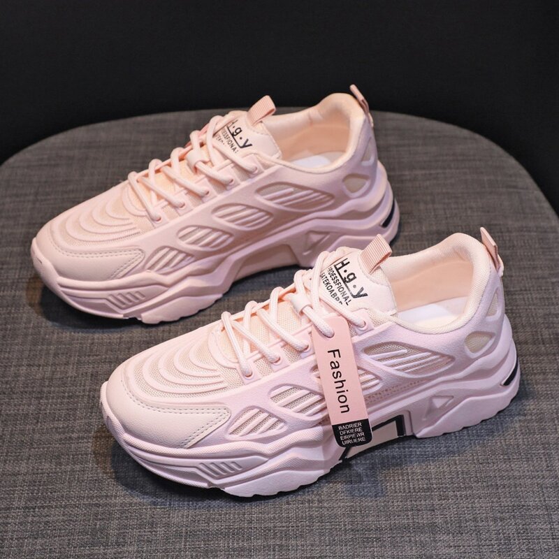 

Lace-up Chunky Sneakers, Baby pink