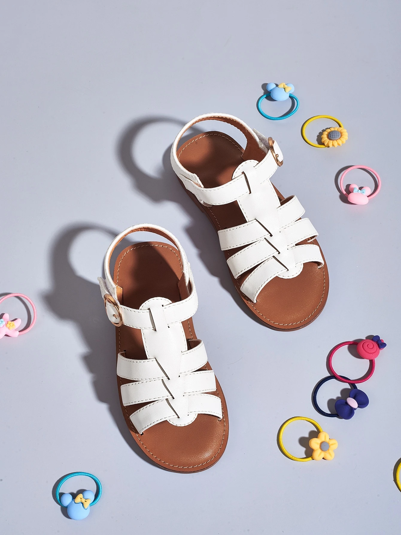 open toe buckle sandals