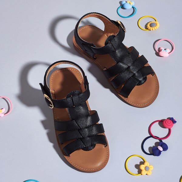 

Toddler Girls Open Toe Buckle Sandals, Black