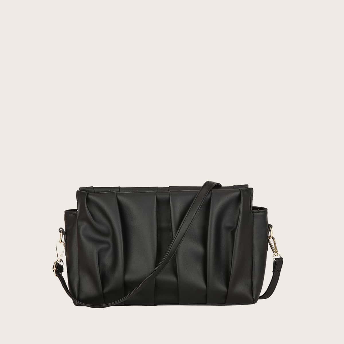 

Ruched Crossbody Bag, Black