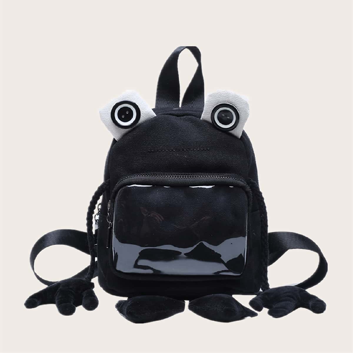 

Cartoon Pocket Backpack, Black